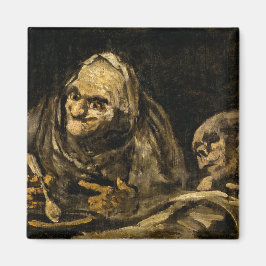 Alte Frau mit Skelett (Tod) (Francisco Goya) Magnet