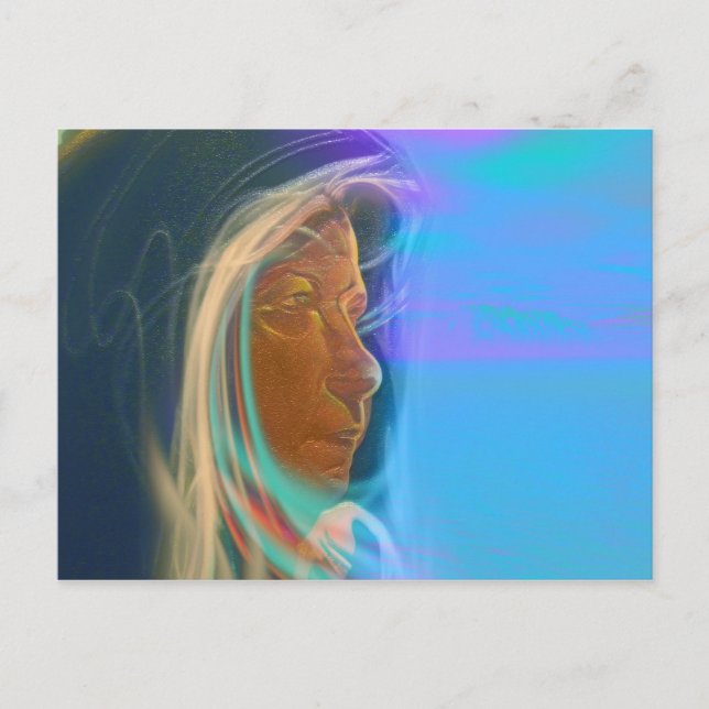 Alte Frau Postkarte (Vorderseite)