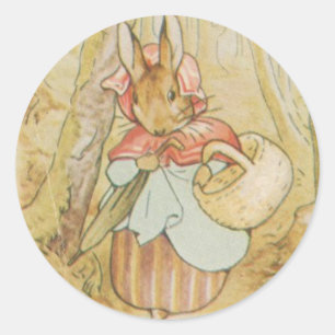 Alte Frau Rabbit Beatrix Potter Rundaufkleber Runder Aufkleber