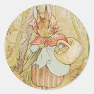 Alte Frau Rabbit Beatrix Potter Rundaufkleber Runder Aufkleber