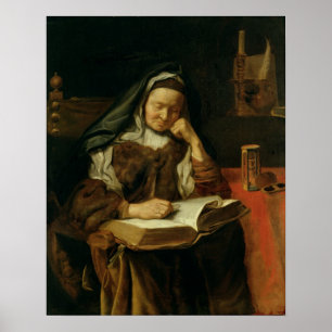 Alte Frau schlafen Poster