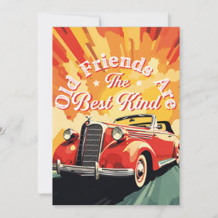 Alte Freunde von Oldtimern sind die beste Art Feiertagskarte