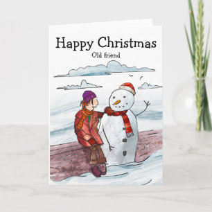 Alte Freunde zu Weihnachten Karte