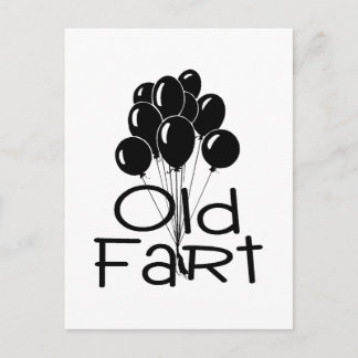 Alte Furz Black Balloons Postkarte