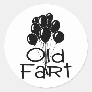 Alte Furz Black Balloons Runder Aufkleber