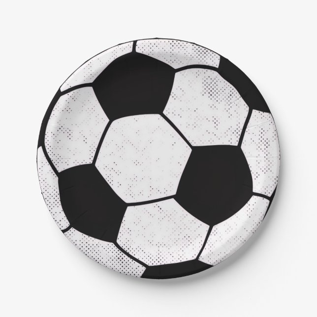 Alte Fußballplatz-Ästhetik im Grafikstil Pappteller (Vorderseite)