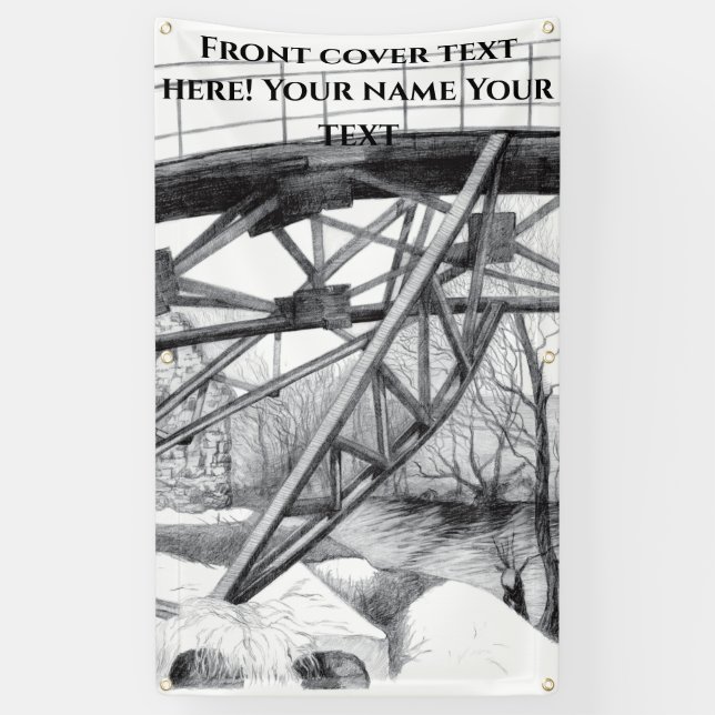 Alte Fußbrücke Pencilart Banner (Vertikal)