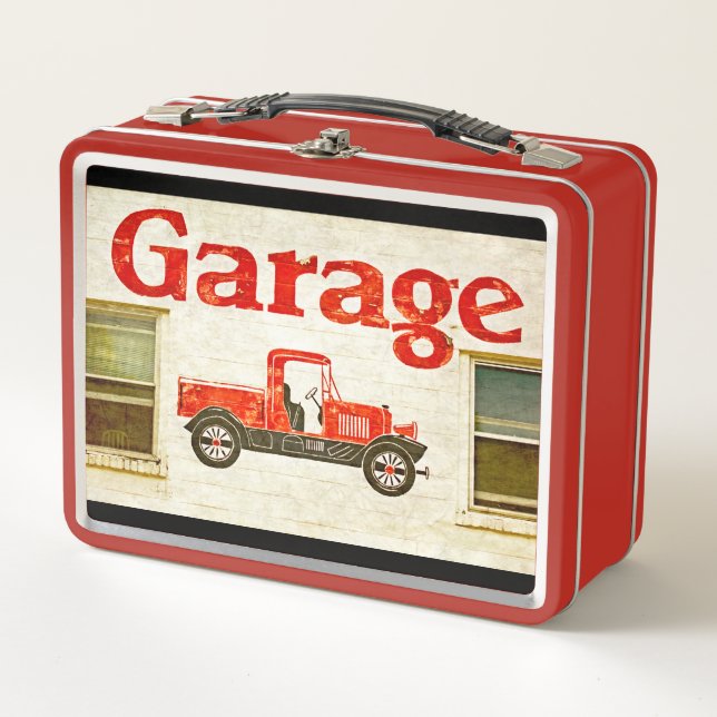 Alte Garage Metall Lunch Box (Vorderseite)