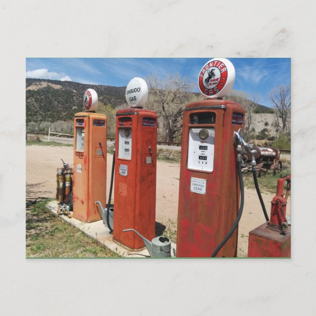 Alte Gaspumpen Postkarte (Vorderseite)