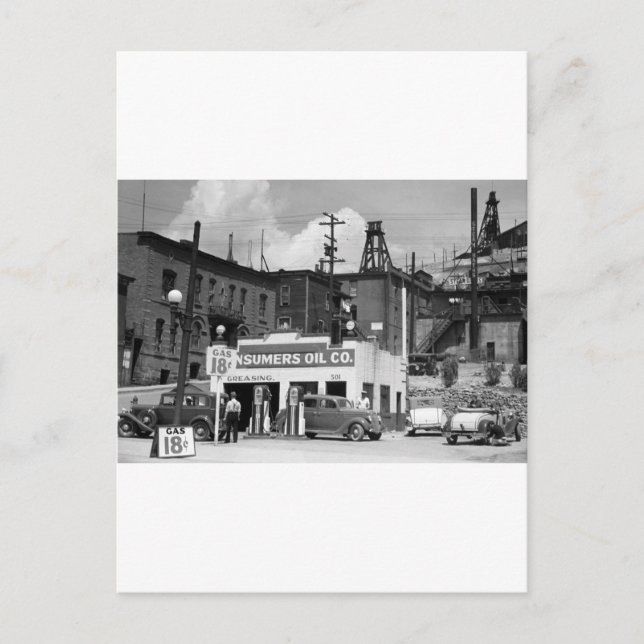 Alte Gasstation, 1930er Postkarte (Vorderseite)