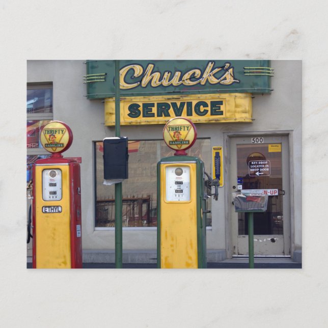 Alte Gasstation Postkarte (Vorderseite)