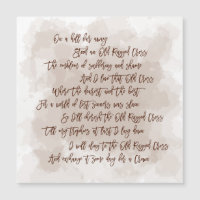 Alte gearmte Cross Hymne Texte Skript Keepake