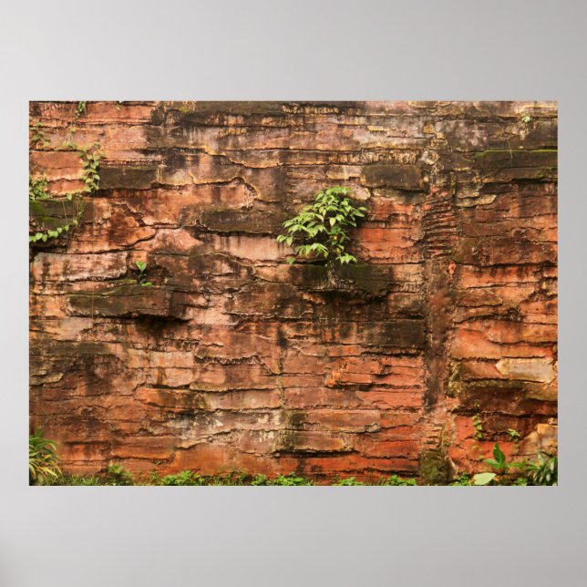 Alte gebrochene Backsteinwand Poster (Vorne)