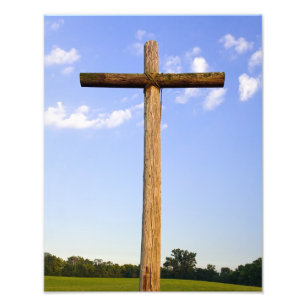 Alte gedrehte Cross Foto Print