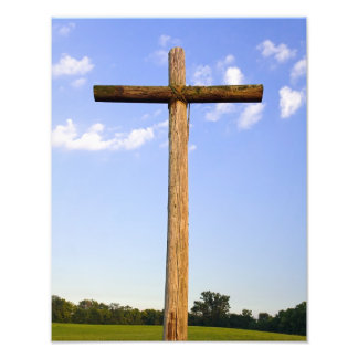 Alte gedrehte Cross Foto Print