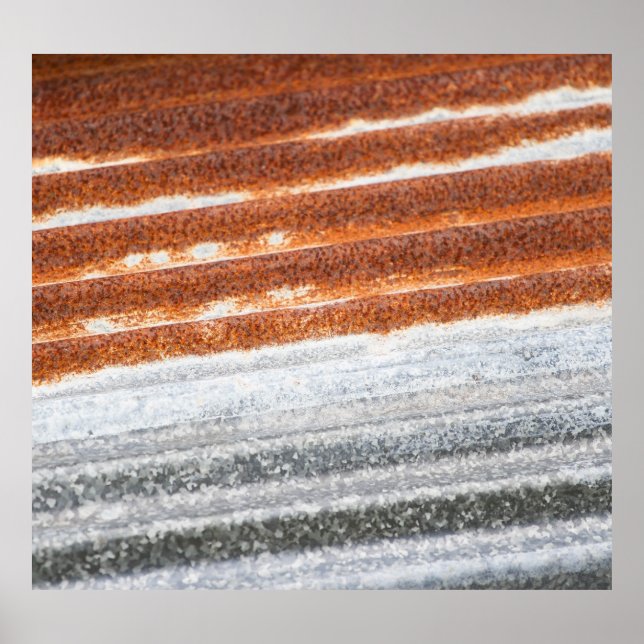 Alte gedrehte Zinkoberflächen-Textur Poster (Vorne)