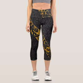 Alte gelbe Linie auf Asphaltstraße Capri Leggings