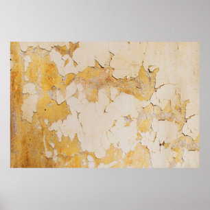 Alte gelbe Stucco Hintergrundabstraktion, alt, ant Poster