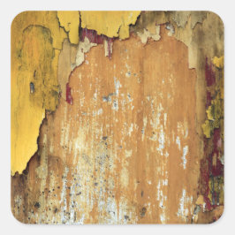 Alte gelbe Wandschälfarbe Quadratischer Aufkleber