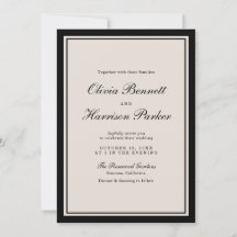 Alte Geld-Hochzeit Klassische schwarze Einladung