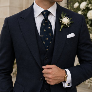 Alte Geld-Hochzeits-Schleife Boutonniere Navy Krawatte