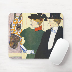 Alte Geldästhetik Vintage-Pferderennen-Druck Mousepad