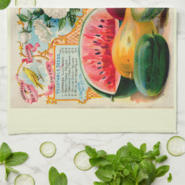 Alte Gemüse- Obst- Blumensaatgutwerbung Geschirrtuch