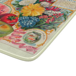 Alte Gemüse- Obst- Blumensaatgutwerbung Schneidebrett