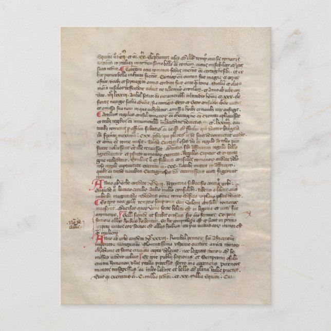 Alte Geschichte Chronik mittelalterliches Manuskri Postkarte (Vorderseite)