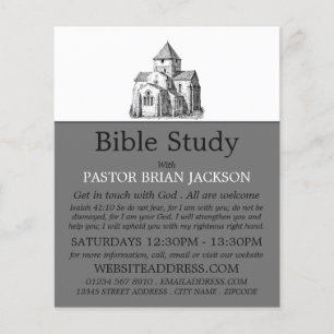 Alte gezeichnete Kirche, Christliche Bibelklassenw Flyer
