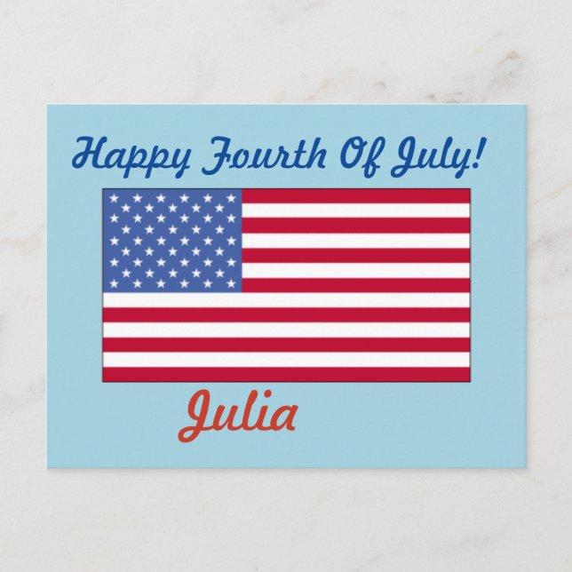 ALTE GLORY HAPPY 4. JULI POSTKARTE (Vorderseite)