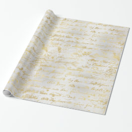 Alte Gold Handschrift Geschenkpapier