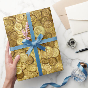 Alte Goldmünzen Geschenkpapier