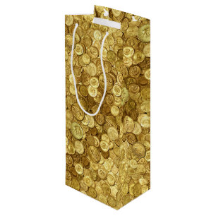 Alte Goldmünzersammlung Geschenktüte Für Weinflaschen