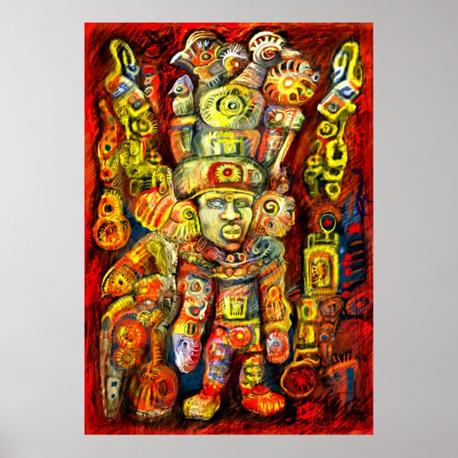 **Alte Götter IV** DIE EINZIGARTIGE DIGITALE KUNST Poster (Vorne)