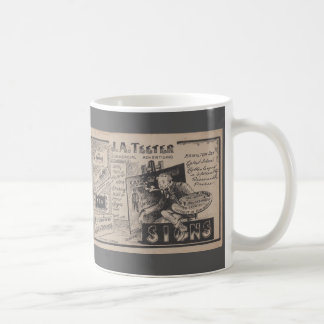 Alte Grafikdesigner-Werbung für Schildmaler Tasse