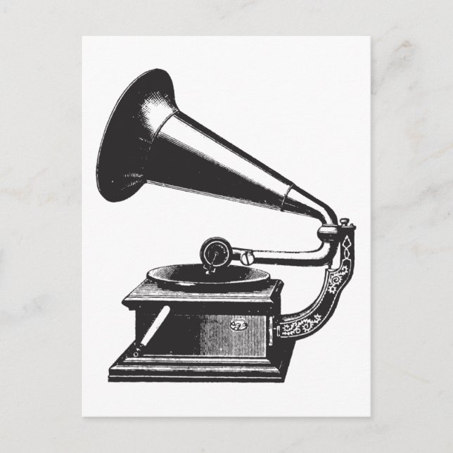 Alte Gram­mophon Postkarte (Vorderseite)