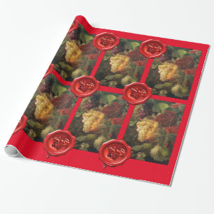 ALTE GRAPE WEINSPIELUNG PARTY Red Wax Siegel Geschenkpapier