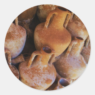 Alte griechische Amphoras Runder Aufkleber