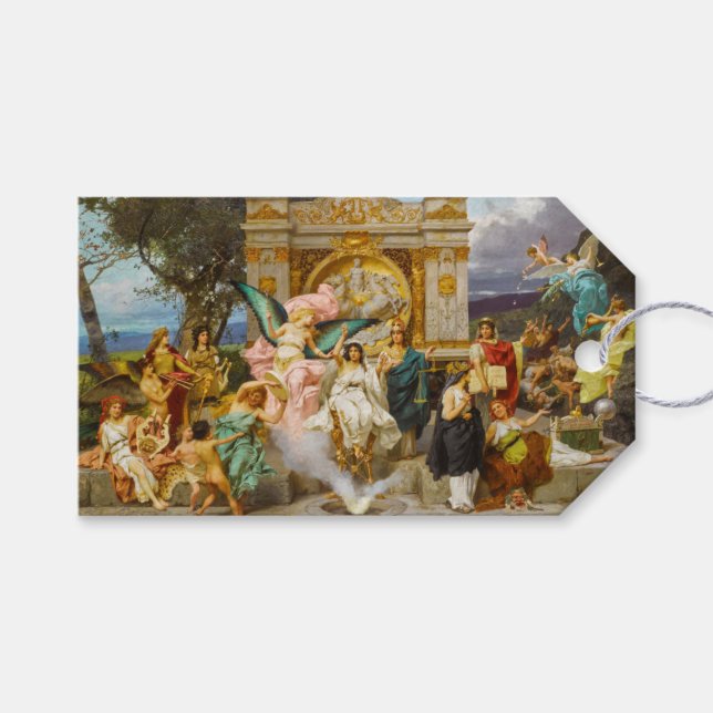 Alte griechische Götter auf dem Berg Parnassus Geschenkanhänger (Vorderseite (Horizontal))