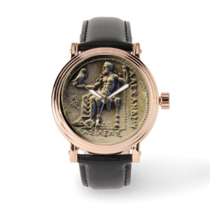 ALTE GRIECHISCHE MÜNZE/ZEUS, DIE ÜBER EINE EDELMÜN ARMBANDUHR