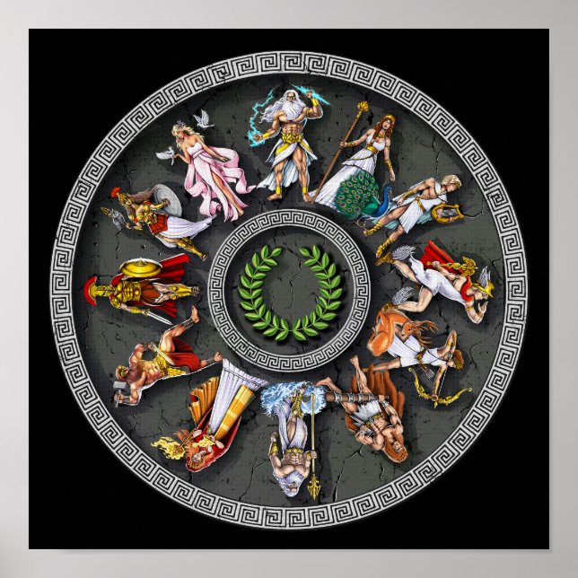 Alte griechische Mythologie Götter Poster (Vorne)