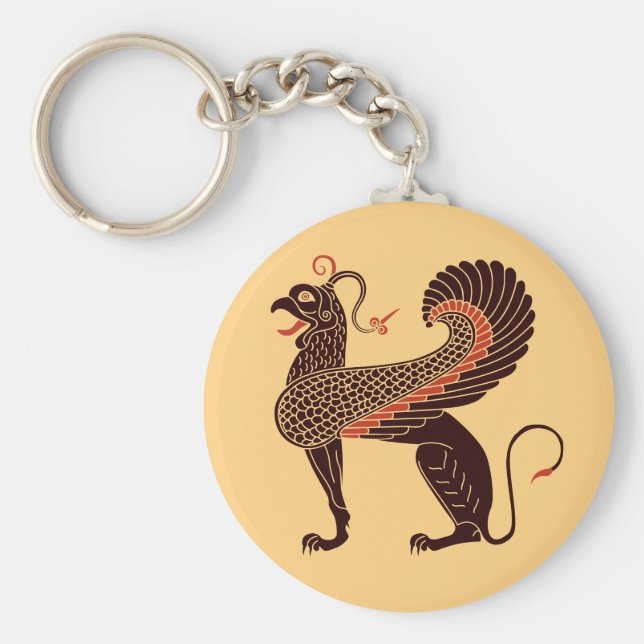 Alte griechische Mythologische Bestie Griffin Schlüsselanhänger (Vorne)