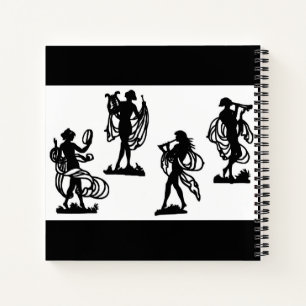alte griechische Silhouetten der Muse Notizbuch