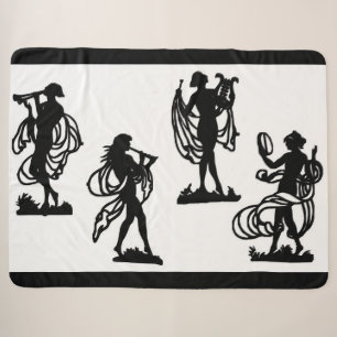 alte griechische Silhouetten der Musen Druck Sherpadecke