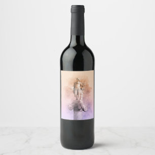 Alte griechische Statue Weinlabel - Klassische Kun Weinetikett