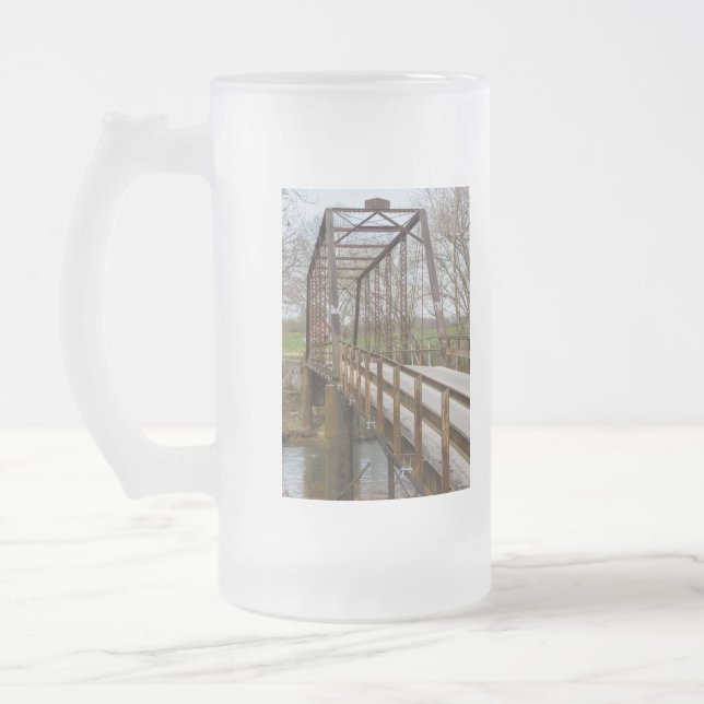 Alte grüne Brücke von 1912 Mattglas Bierglas (Links)