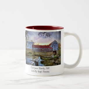 "Alte grüne Familien-Mühle " Zweifarbige Tasse