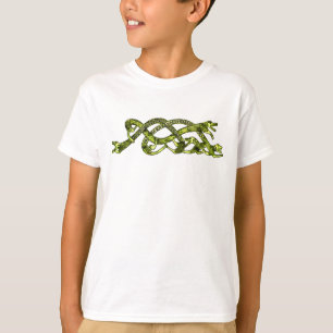 Alte grüne verflochtene Wikinger-Schlangen T-Shirt