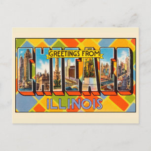 Alte Grüße aus Chicago Illinois Postkarte